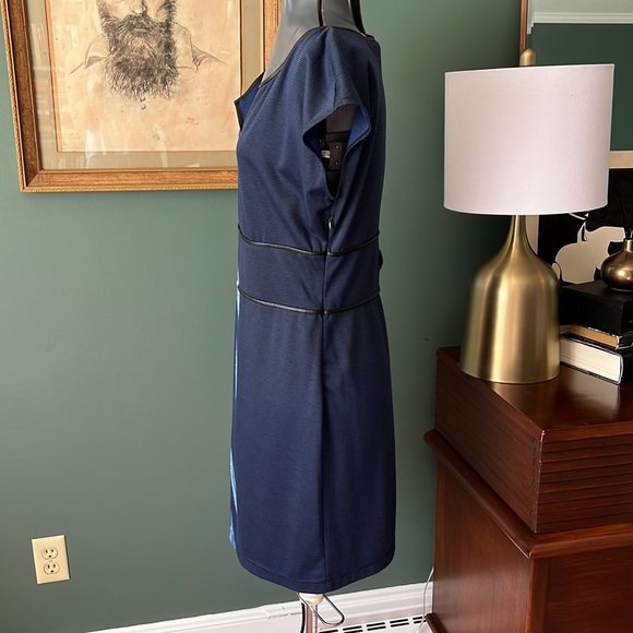 Max Studio Blue and Black Striped Dress - Picture 7 of 9